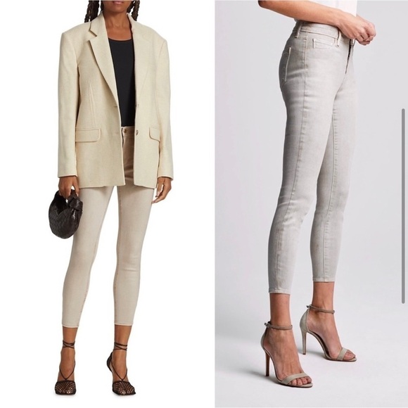 NEW L'AGENCE Margot Skinny Jeans Ankle Crop High
Waist Glitter Coated Denim 28 - Picture 3 of 13